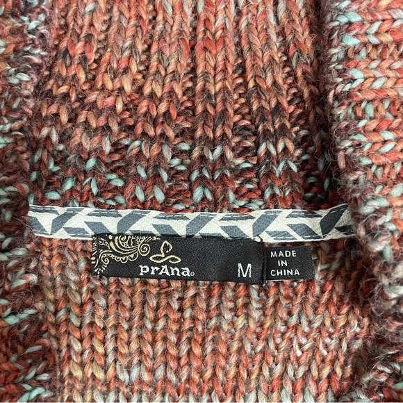 Prana Women's Wool Blend V-Neck Sweater Orange Multi Size Medium - Picture 6 of 10